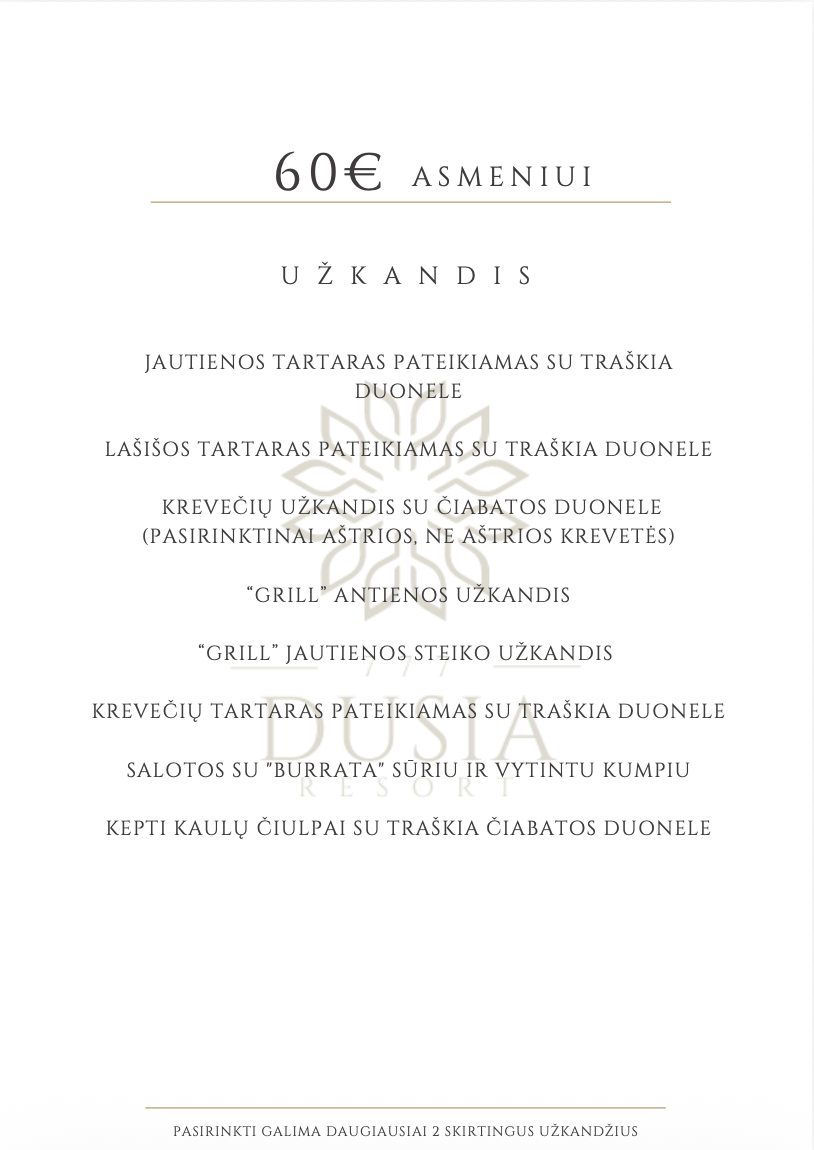 Maitinimo paslaugos - Meniu 60 eur./asm.