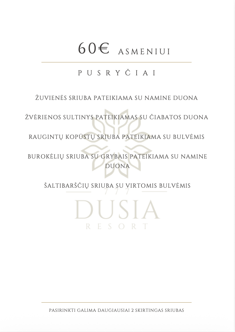 Maitinimo paslaugos - Meniu 60 eur./asm.