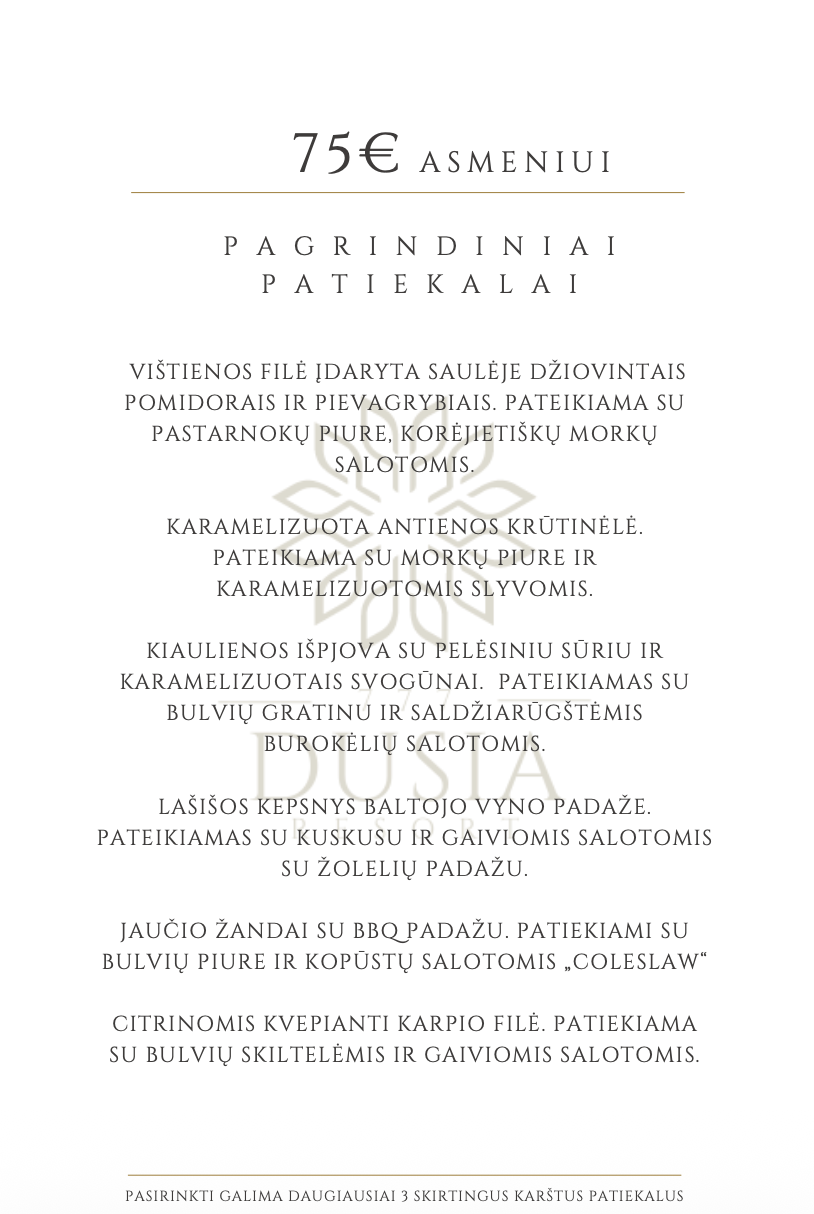 Maitinimo paslaugos - meniu 75 eur./asm.