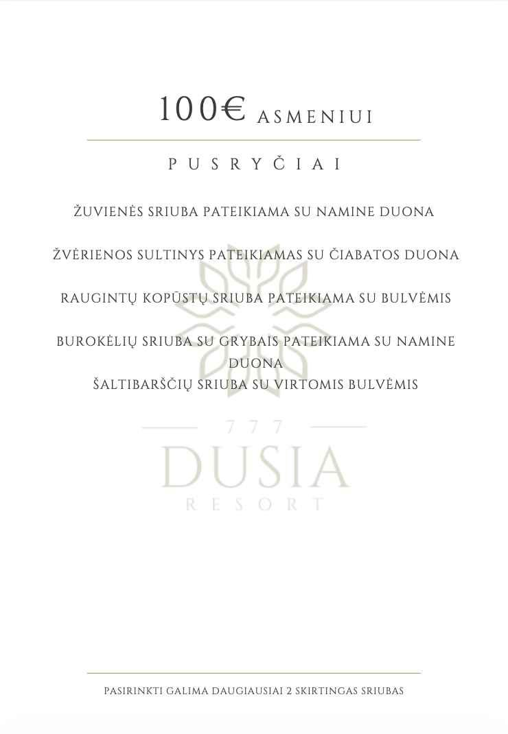 Maitinimo paslaugos - meniu 100 eur./asm.